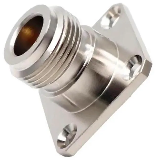 Main image of 1PCS RF connector N-KF square plate female base with flange N-type soldered plate type four-hole panel mounting L16-50KF