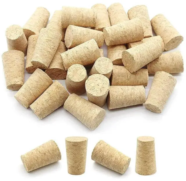 Alt view image 2 of 2 - 100Pcs Tapered Wine Cork Reusable Wood Corks Creative Sealing Wine Stopper Wine Bottle Cover for Bottles Wine