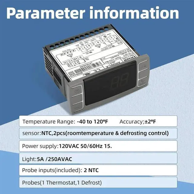 Main image of XR06CX-4N1F1 Temperature Controllers, Programmable Digital Thermostat With Sensor Probe