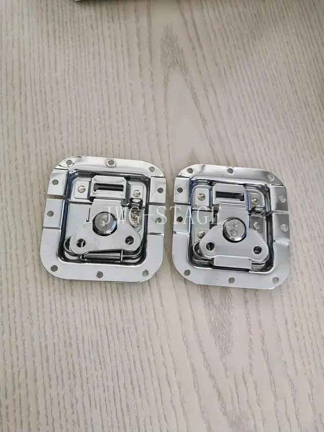 Alt view image 2 of 3 - 109X103mm Stage Light Flight Accessories, Edge Pressing Middle Padlock Spring Lock Mounted Butterfly Lock Padlock 109