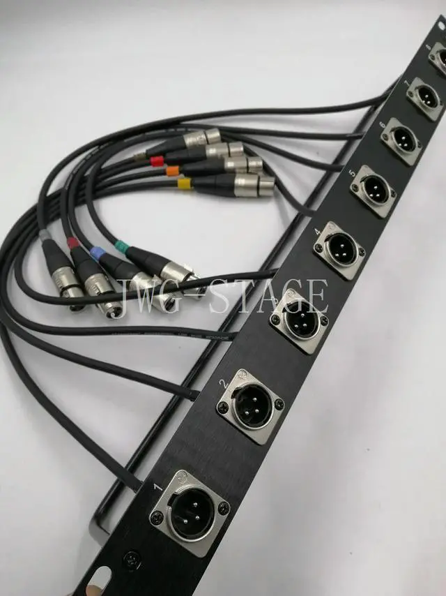 Alt view image 2 of 3 - Customized Cabinet 8-Way 1U Xlr Jumper Rack Xlr Male Socket Female Head