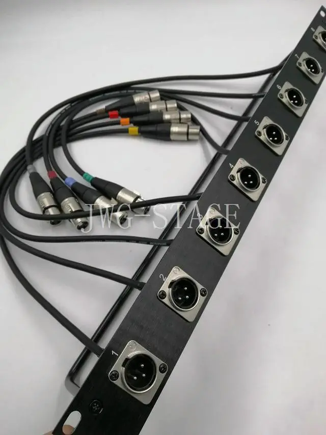 Alt view image 3 of 3 - Customized Cabinet 8-Way 1U Xlr Jumper Rack Xlr Male Socket Female Head