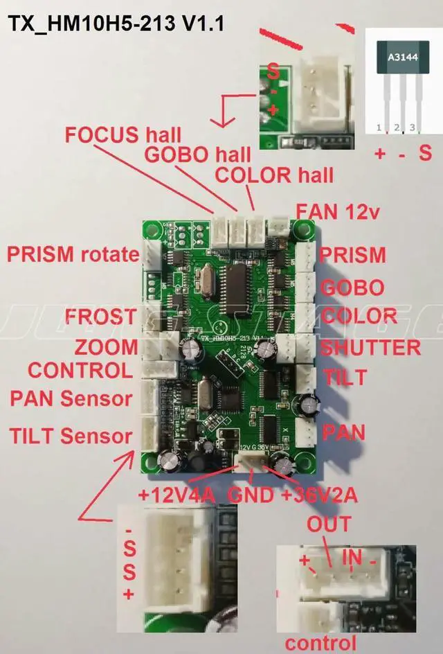 Alt view image 2 of 3 - Tx_HM10H5-213 model Beam 230 Mother Board 7r 230w Mother Display 7r 230 Motherboard Beam 230