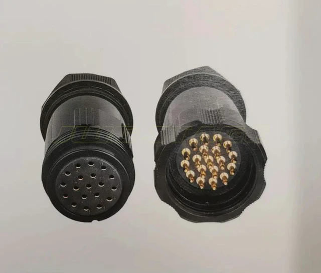 Alt view image 2 of 5 - Socapex 19 Pin Male Female Plug Power Cable Gland Brass Pins (Pre-installed) Inline Connector