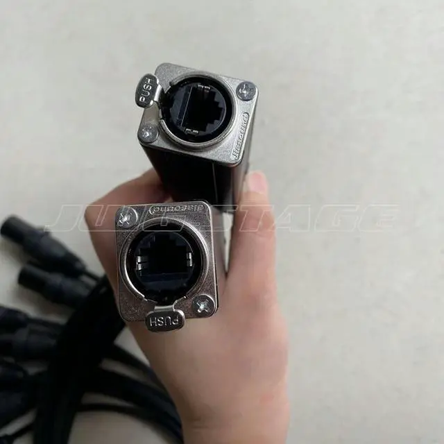 Alt view image 3 of 3 - DMX XLR 5 Pin to RJ45 Cable - RJ45 to Dual XLR Male & Dual Female Cable For Stage and Recording Studio 1 Pair