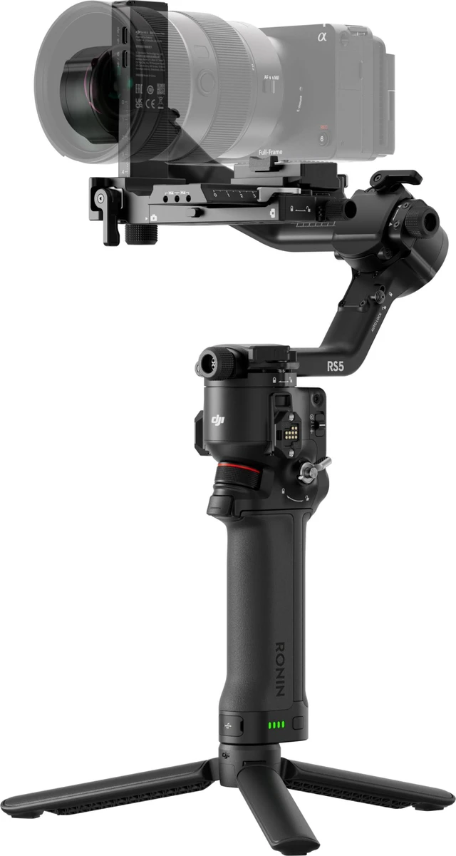 Alt view image 4 of 7 - DJI RS 5 Combo, Gimbal Stabilizer for Camera Canon/Sony/Panasonic/Nikon/Fujifilm, Intelligent Tracking, Electronic Briefcase Handle, Fine-Tuning Knobs, New Z-Axis Indicator