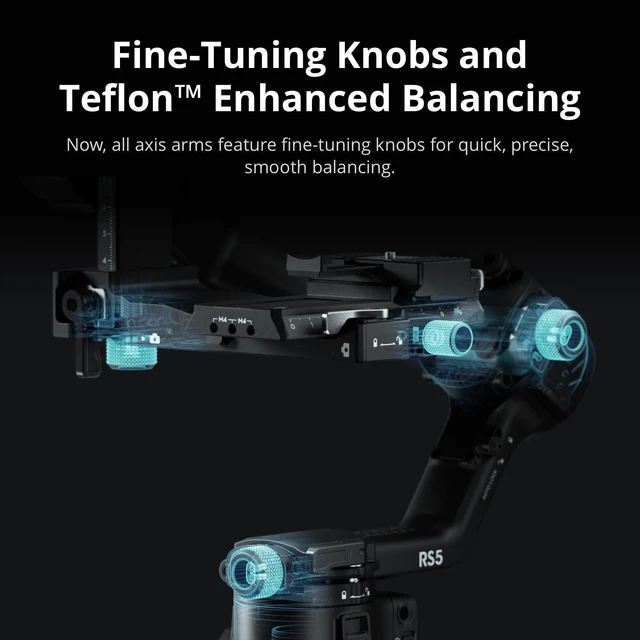 Alt view image 5 of 5 - DJI RS 5, Gimbal Stabilizer for Camera Canon/Sony/Panasonic/Nikon/Fujifilm, Fine-Tuning Knobs, 2nd-Gen Automated Axis Locks, Quick-Open Tripod, New Z-Axis Indicator
