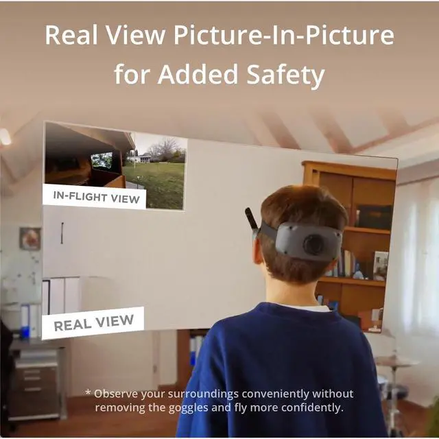 Alt view image 4 of 6 - DJI Goggles 3 FPV Goggles with Micro-OLED Screens, O4 HD Video Transmission, Adjustable Diopters, Real View PiP, Wireless Streaming Bundle with Lens Cleaning Kit