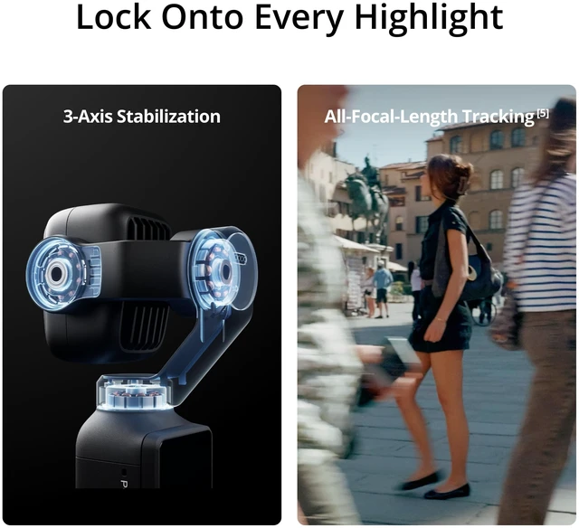 Alt view image 6 of 7 - DJI Osmo Pocket 4P (4 Pro) Standard Combo Dual-Lens Camera 1-Inch 17-Stop DR 4K 240fps D-Log 2 Active Track 8.0 US Stock