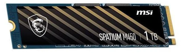 Alt view image 2 of 4 - MSI SPATIUM M450 V1 1TB M.2 2280 PCIe Gen4 x4 NVMe 1.4 Internal Solid State Drive (SSD) SM450N1TBV1