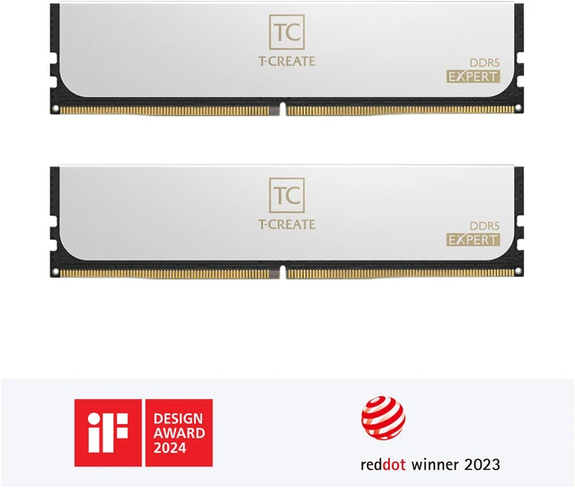 Main image of Team Group T-CREATE EXPERT 16GB (2 x 8GB) 288-Pin PC RAM DDR5 6000 (PC5 48000) CL38 1.25V Desktop Memory, White, CTCWD58G6000HC38ABK