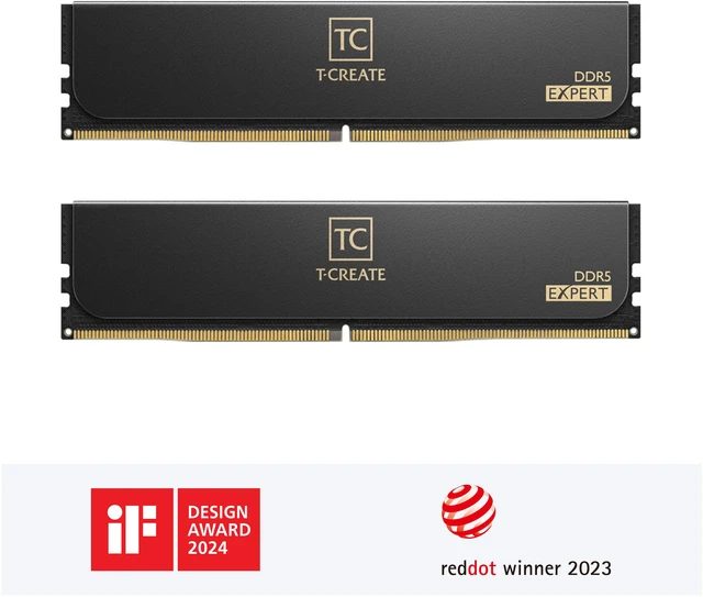 Main image of Team Group T-CREATE EXPERT 16GB (2 x 8GB) 288-Pin PC RAM DDR5 6000 (PC5 48000) CL38 1.25V Desktop Memory, Black, CTCED58G6000HC38ABK