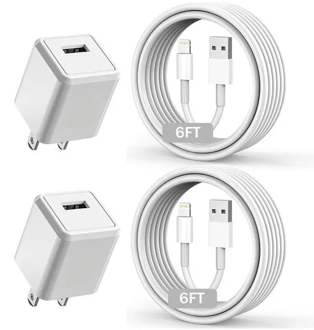 Main image of iPhone Charger Long 6FT iPhone Charger 2Pack i Phone Cord 6feet USB to Lightning Cable Quick Fast Charging Data Sync Cord USB Wall Charge Block Adapter for I Phone14/13/12/11/XS/XR/X/8/7/5/SE2022/iPad