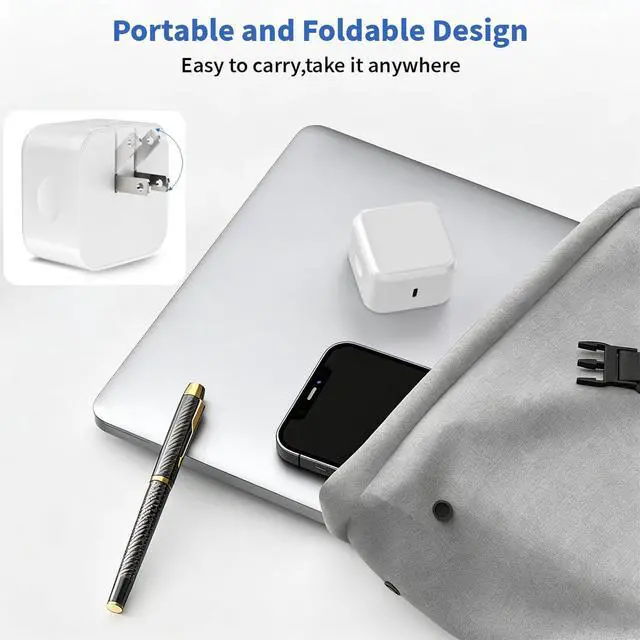 Alt view image 7 of 7 - iPhone 17 Charger Fast Charging USBC Charger 2 Pack 40W Foldable Dynamic USB C Power Adapter with 60W Max 6FT USB C Cable Woven Cord for iPhone 17 Air/17 Pro Max/16/16 Pro/15/iPad Pro/Air/Mini
