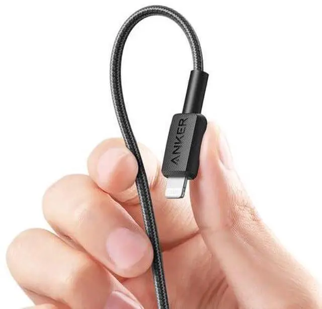 Alt view image 3 of 4 - 322 USB-C to Lightning Cable Braided MFi Certified iPhone Charger Cord for iPhone 15 14 13 12 11 iPad AirPods Durable Fast Charging Data Sync Cable Long Length Black 6ft Pack of 3