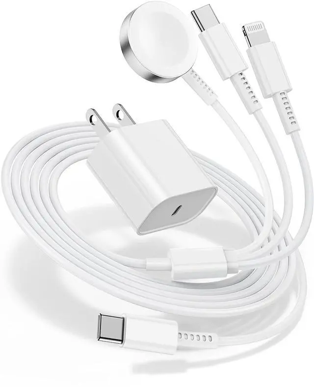 Main image of for Watch Charger Fast Charging 3 in 1 Multi Chargers Cable with 20W USB C Charger iWatch Charger Cord 6FT for iWatch Series Ultra 3/2/SE 3/11/10/9/8/7/6/5/4/iPhone17 15 16 Pro Max/14/13/12/11