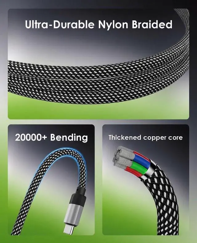 Alt view image 6 of 7 - 5FT Coiled Magnetic USB C to Lightning Cable Self Winding Charger | Silver-Black Braided Type C to Lightning Charging Cord Anti Tangling for Car Desk Bed Compatible with iPhone 14 13 12 11
