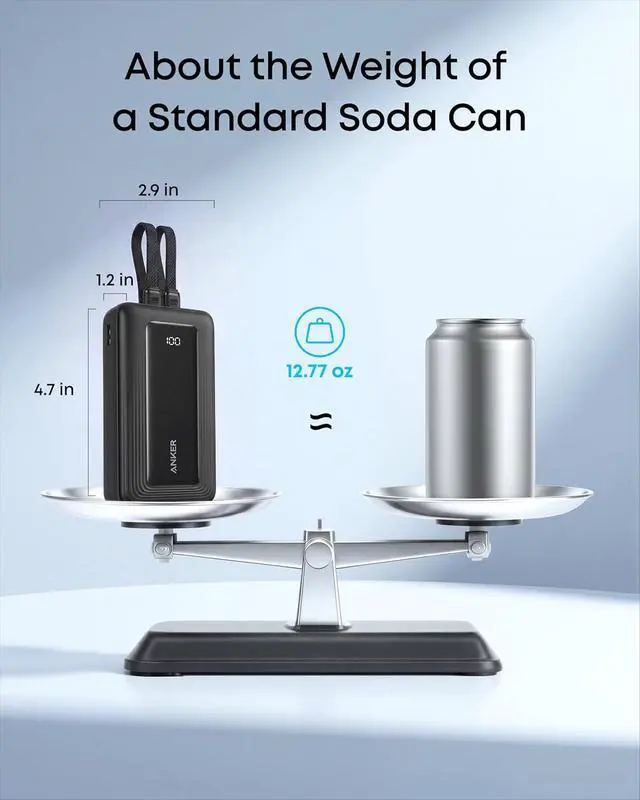 Alt view image 7 of 7 - Power Bank 20 000mAh 30W Max Fast Portable Charger with Built-in USB-C and MFi Certified Lightning Cables USB-C&A Battery Pack for iPhone 17/16/15/14 Series MacBook Galaxy