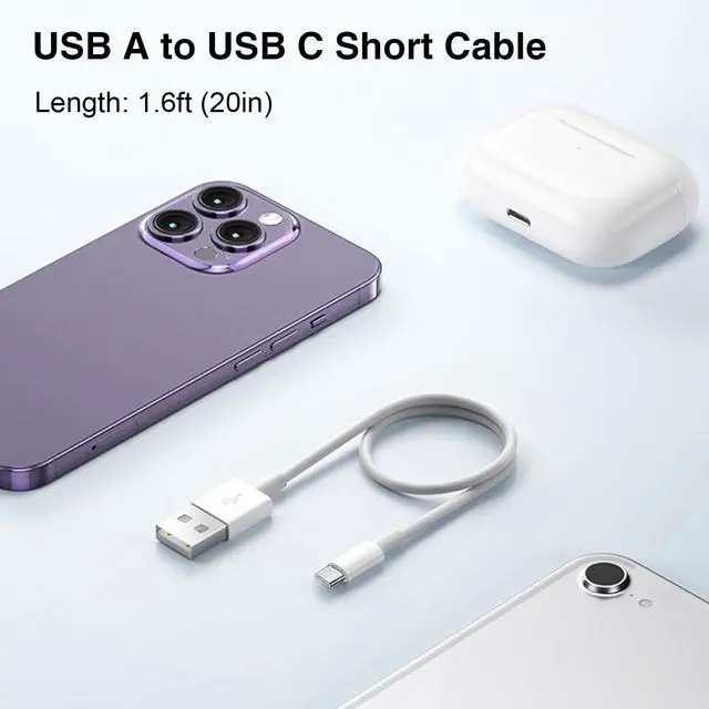 Alt view image 4 of 7 - 1.5FT Short IPhone 17/17E/16/16E/15 Woven Cable USB A to USB C CarPlay Charger Cable for iPhone 15 16 17 Pro Max Plus/Air iPad 10th Gen iPad Pro 12.9/11 Air 5th/4th Gen Mini 6th Charging Cord