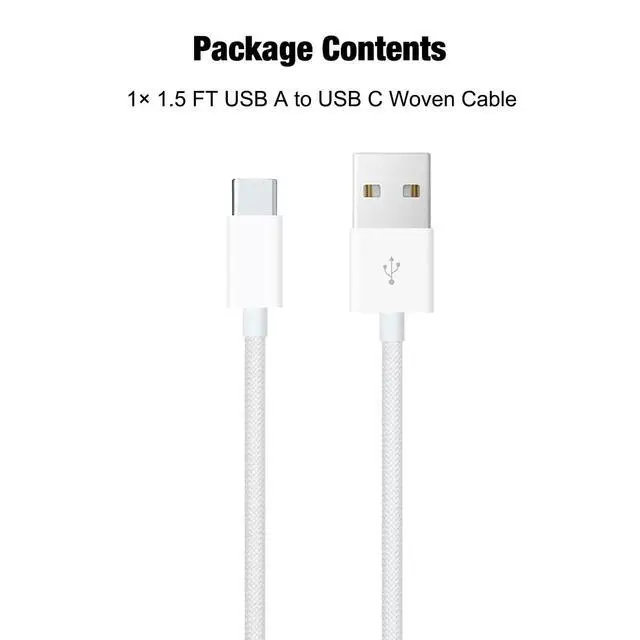 Alt view image 7 of 7 - 1.5FT Short IPhone 17/17E/16/16E/15 Woven Cable USB A to USB C CarPlay Charger Cable for iPhone 15 16 17 Pro Max Plus/Air iPad 10th Gen iPad Pro 12.9/11 Air 5th/4th Gen Mini 6th Charging Cord