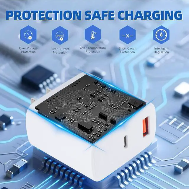 Alt view image 4 of 7 - iPhone 17 16 15 Charger Fast Charging 40W Dual Port A/C Phone Charger Fast Charging USB C Wall Charger Block Quick 10FT Type C Charging Cable for iPhone 17/17 Pro Max/17 Air/16 Pro/16e/15 Plus/15 Pro