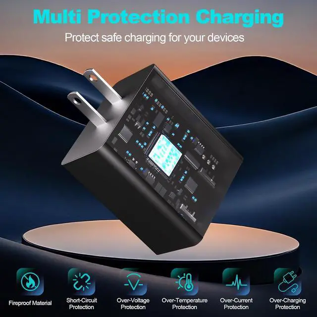 Alt view image 4 of 7 - iPhone 17 16 15 Charger Fast Charging 45W Fast Dual Port USB C Charger Block 2Pack Quick iPhone USB C Phone Wall Charger 6FT Type C Charging Cord for iPhone17 Pro/17 ProMax/17Air/16 Pro/16e/15/15 Plus