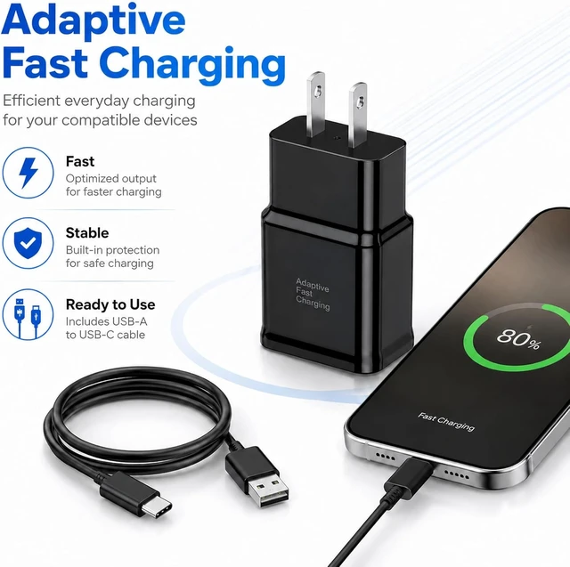 Alt view image 3 of 7 - Type C Charger Fast Charging 2 Pack USB C Android Phone Charger&6ft Cables