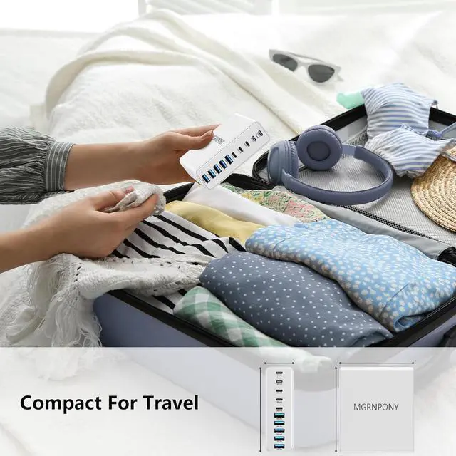 Alt view image 6 of 6 - 320W USB C Charger Block 10-Port USB C Charging Station GaN III PD 65W Laptop Fast Charger Adapter for MacBook Pro/Air iPad iPhone Galaxy White