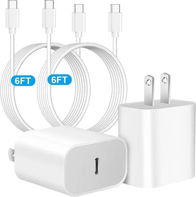 Main image of iPhone 17 16 Pro Charger Fast Charging 2Pack 20W Quick USB C Charger Block Type C Chargers Fast Charging 6FT USBC Charging Cable Cord for iPhone 17 Pro/17 ProMax/17 Air/16/16 ProMax/16e/15 Pro/15 Plus