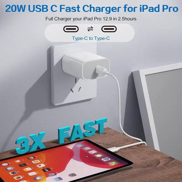 Alt view image 5 of 7 - iPhone 17 16 Pro Charger Fast Charging 2Pack 20W Quick USB C Charger Block Type C Chargers Fast Charging 6FT USBC Charging Cable Cord for iPhone 17 Pro/17 ProMax/17 Air/16/16 ProMax/16e/15 Pro/15 Plus