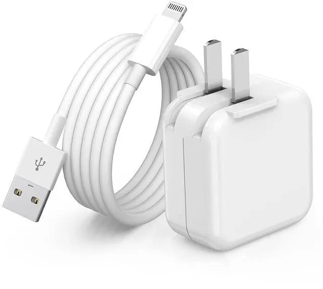 Main image of iPad Charger iPhone Charger Pad Cord Fast Charging 12W USB Wall Charge Foldable Portable Travel Plug with 6.6FT Lightning i Pad Fast Charging Cable Compatible with iPhone iPad Mini 1/2/3/4/5 Air 1/2/3