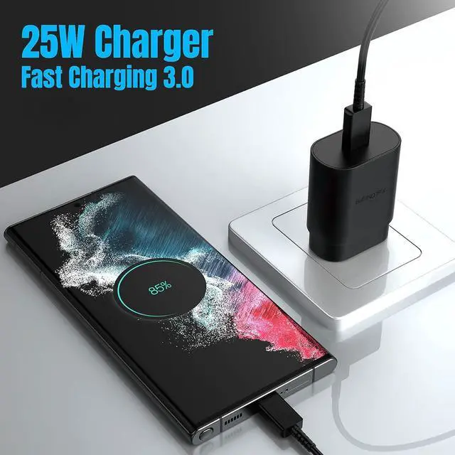 Alt view image 5 of 7 - Fast Charger 3-Pack 25W Type C Charging Block with 6ft USB C Charger Cable 3Pack Compatible with Galaxy S25 Ultra/S25/S25+/S24+/S24 Ultra/S24/S24+/S23 Ultra/S22 Ultra/S21 and Phone 17/16/15