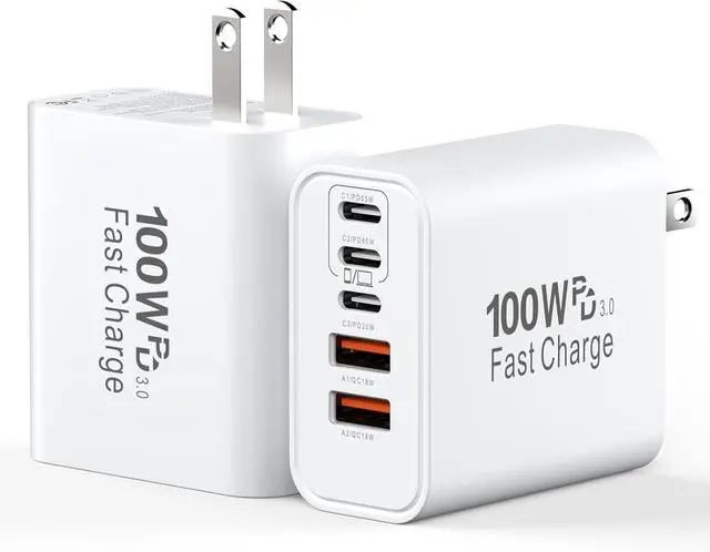 Main image of USB C Charging Blocks 100W USB C Wall Super Fast Charger Block Type C iPhone USBC Charger Charging Brick 5-Port Multiport Charger Plug Power Adapter for iPhone 17/16/15/14/13 Pro Max iPad S26