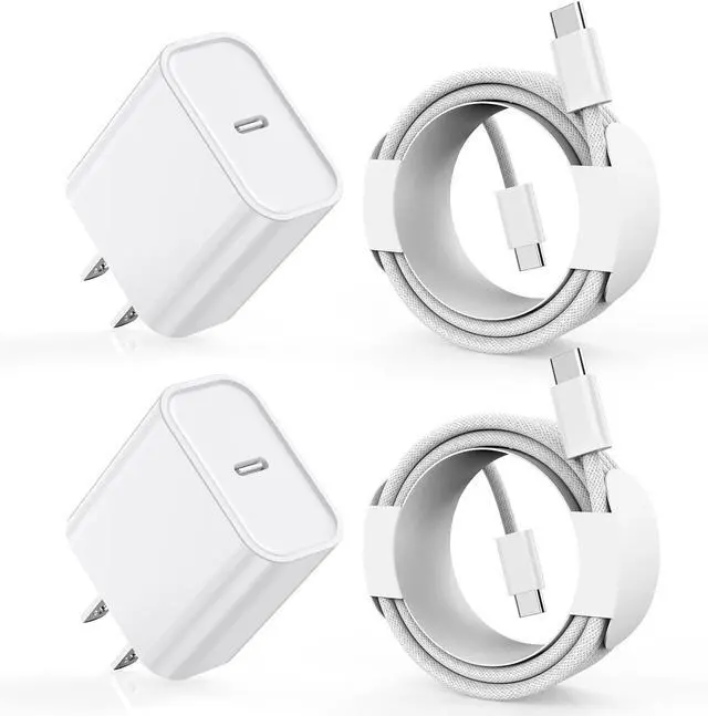 Main image of Charger for iPhone 17/16/15 Charger Fast Charging iPhone 17/16/15 2Pack Type C Wall Adapter USB C Chargers Block 6FT USB-C to C Woven Cable for iPhone 17 ProMax/Air/16 Plus/15 iPad Pro/Air/Mini