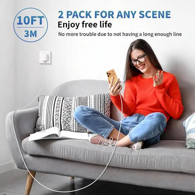 Alt view image 7 of 7 - 2 Pack Fast Charger iPhone 17/16/15 40W USB C Dynamic Adapter with 60W Max 10FT Type C-C Fast Charging Woven Cable 40W Wall Charger for iPhone 17 Pro/17 Air/16e/16/15Plus iPad Pro/Air/Mini
