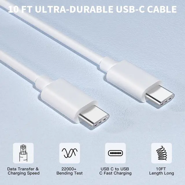 Alt view image 5 of 7 - iPhone 17 16 15 Pro Charge Fast Charging 2 Pack 35W 3-Port USB C Charger Block & 10 Feet Fast Charging USB C Cable Cord iPhone 17 Pro Max Charger Compatible with 17/16/15/e/Plus/ProMax/iPad Pro