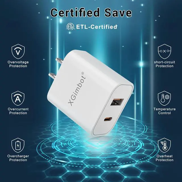 Alt view image 3 of 7 - iPhone 17 16 15 Charger Fast Charging 10FT Long USB C Charger Cable with 20W Dual Port Block - Type C Charging Cable Compatible with iPhone 17/17 Pro/17 Pro Max/17 Air 16/16e 15 3 Pack (White)
