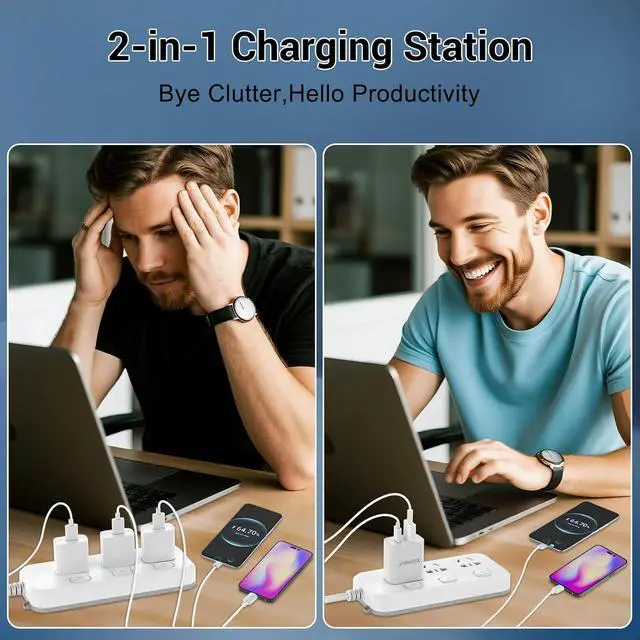Alt view image 5 of 7 - iPhone 17 16 15 Charger Fast Charging 10FT Long USB C Charger Cable with 20W Dual Port Block - Type C Charging Cable Compatible with iPhone 17/17 Pro/17 Pro Max/17 Air 16/16e 15 3 Pack (White)