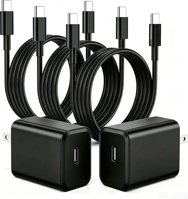 Main image of 60W USB C Charger 2Pack 60 Watt Super Fast Charging Type-C Charger for Galaxy S26 Ultra S26+ S25 UltraS24 with 6FT/10FT/10FT USBC Cables Compatible with iPhone 17/16/15 Tab S9+ MacBook