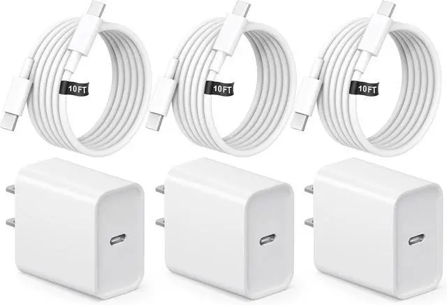 Main image of iPhone 17 16 15 Fast Charging 10FT Long USB C Charger Type C Charger 3 Pack Fast Charger USB C for iPhone 17/17 Plus/17 Pro/17 Pro Max/16/16 Plus/16 Pro Max/15/15 Pro Max