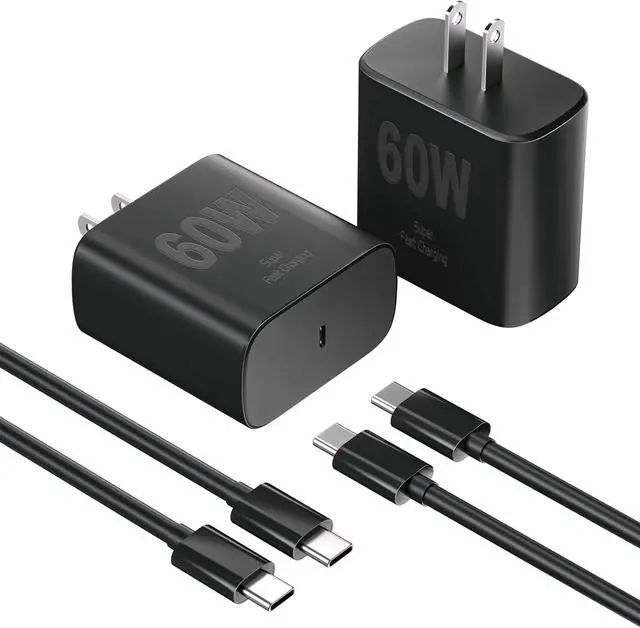 Main image of 60W Super Fast Charger Charger Android Phone Chargers 2Pack USB C Charger Fast Charging Block & 10FT USB C Cable Cord for Galaxy S26 Ultra/S26/S26+/S25 Ultra/S25/S24/S23/S22 Ultra/S20