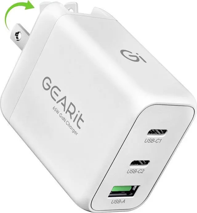 Main image of USB C Charger Block 65W 3-Port Fast Charging Adapter Compact Foldable PD Charger Compatible with MacBook Pro/Air iPad iPhone 17/16/15/14 Galaxy S25/S20 Pixel and More