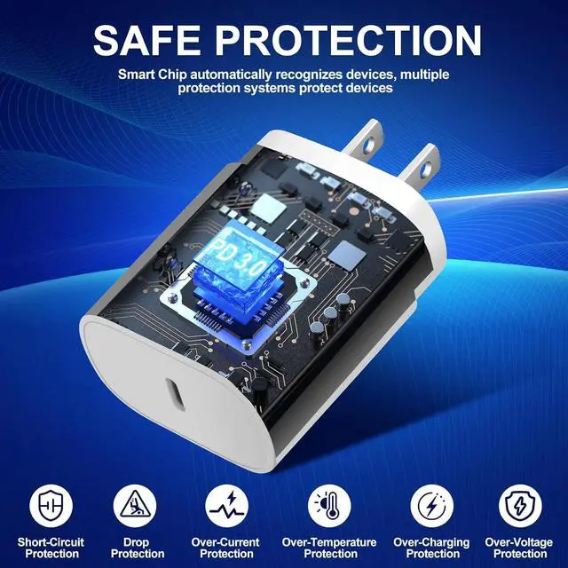 Alt view image 4 of 7 - Super Fast Charger 25W Charger Fast Charging Block 3Pack Quick Type C Android Phone Charger 10FT Extra Long USB C Charging Cord for Galaxy S26+/S26 Ultra/S25+/S24/S23/S22 FE/S21