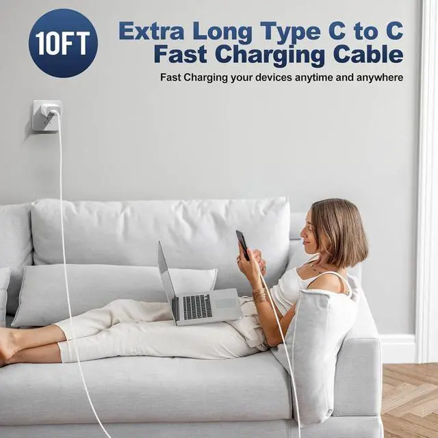 Alt view image 5 of 7 - Super Fast Charger 25W Charger Fast Charging Block 3Pack Quick Type C Android Phone Charger 10FT Extra Long USB C Charging Cord for Galaxy S26+/S26 Ultra/S25+/S24/S23/S22 FE/S21