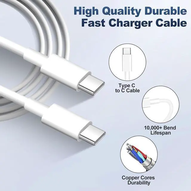 Alt view image 6 of 7 - Super Fast Charger 25W Charger Fast Charging Block 3Pack Quick Type C Android Phone Charger 10FT Extra Long USB C Charging Cord for Galaxy S26+/S26 Ultra/S25+/S24/S23/S22 FE/S21
