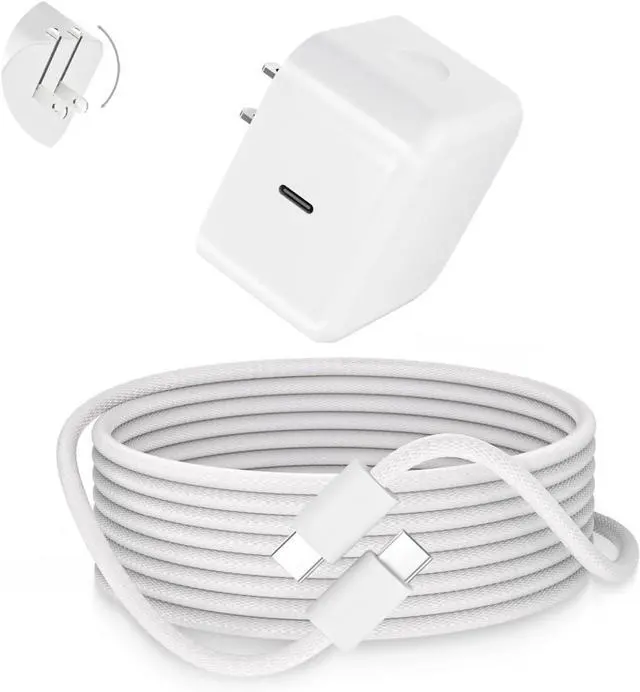 Main image of 10 FT Braided Long USB C Cable Cord 1-Pack 40W iPhone 17 Charger with 60W Max Foldable Plug iPhone Charger Fast Charging Compatible with i Phone 17/17 Pro/16 Pro/16/16 e/16 Plus/15/iPad Air/MacBook