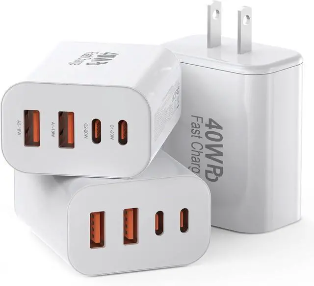 Main image of USB C Charger Block 40W USB C Charger Cube 3 Pack Type C Chargers Block Fast Charging Plug Dual Port PD+QC Charging Cube for iPhone 16 15 14 13 12 11 Pro Max XS iPad Phone Tablet