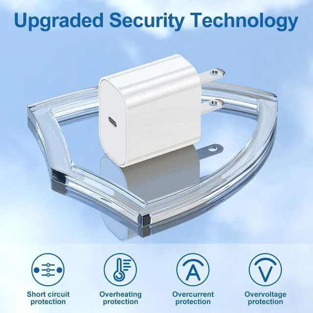 Alt view image 6 of 7 - iPhone 17 16 15 Charger and 10ft Type C to C Cable Cord Long 20W USB C Fast Wall Charging Block Plug Power Adapter Cube Brick for iPhone 17 Pro Max/17 Air/16 Pro/16 Plus/15/15 Mini/iPad/