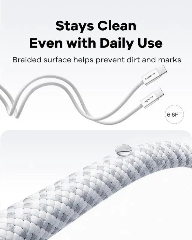 Alt view image 5 of 7 - 45W Fast Charging Charger for Google Pixel 10/10 Pro/10 Pro XL/9/9 Pro/9 Pro XL/9a/10a/Fold Full Speed Same as Original Phone USB-C PPS Dual Port Compact GaN Foldable 6.6FT Braided Cable
