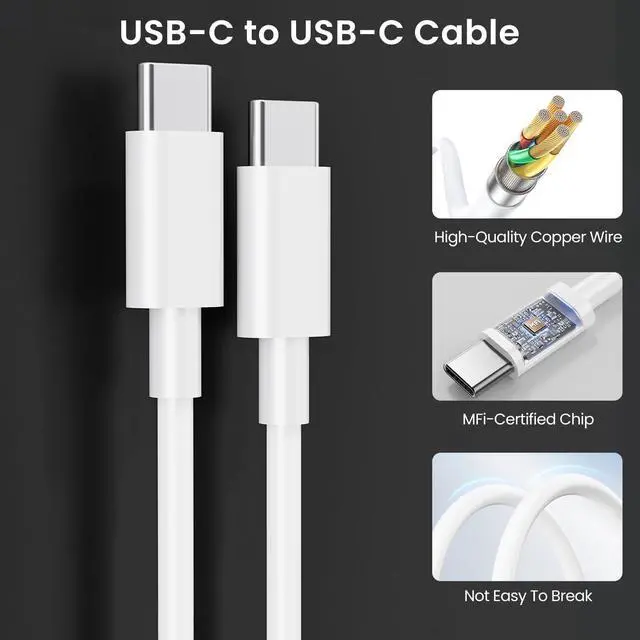 Alt view image 4 of 7 - 20W USB C Fast Charger for iPad Pro 13/12.9/11 inch iPad A16/10th Generation iPad Air 11/13 inch/5th/4th iPad mini 6/7th iPad Charger Fast Charging Block with 6.6ft USB C to C Charger Cable